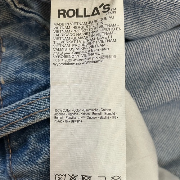 ROLLA'S Heidi High Rise Loose Straight Wide Leg Worn Wash Distressed Knee Sz 28 - Picture 13 of 13